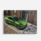 cuadro canvas vehículos porsche macan verde ciudad horizontal