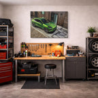 cuadro canvas vehículos porsche macan verde ciudad horizontal