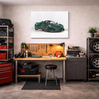 cuadro canvas vehículos mclaren verde fondo blanco horizontal
