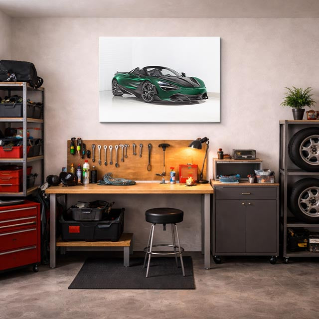 cuadro canvas vehículos mclaren verde fondo blanco horizontal