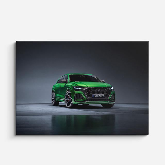 cuadro canvas vehículos audi verde oscuro garaje horizontal