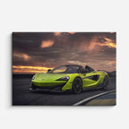 cuadro canvas vehículos mclaren verde lima atardecer horizontal