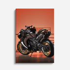 cuadro canvas vehículos naked negra fondo naranja vertical