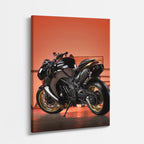 cuadro canvas vehículos naked negra fondo naranja vertical