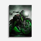 cuadro canvas vehículos yamaha verde luz de foco vertical