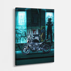 cuadro canvas vehículos piloto chopper mural urbano vertical