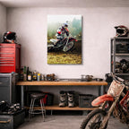 cuadro canvas vehículos piloto chopper bosque otoñal vertical