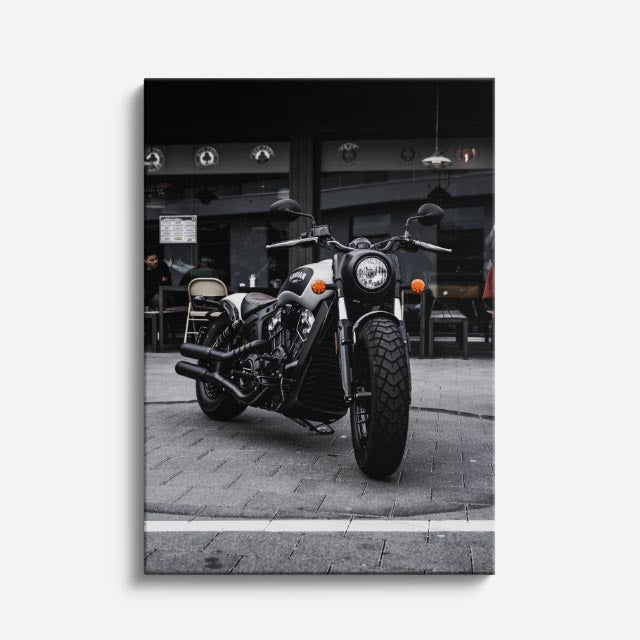 cuadro canvas vehículos chopper negra vista frontal vertical