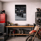 cuadro canvas vehículos chopper negra vista frontal vertical