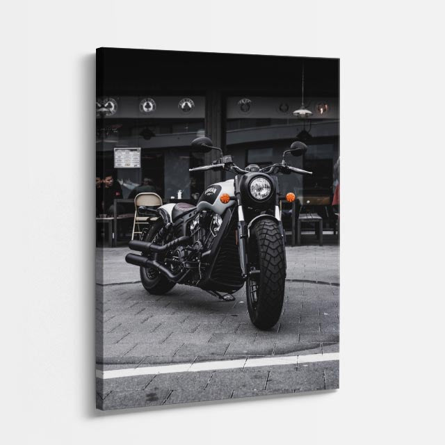cuadro canvas vehículos chopper negra vista frontal vertical