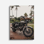 cuadro canvas vehículos scrambler café palmeras vertical