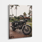 cuadro canvas vehículos scrambler café palmeras vertical