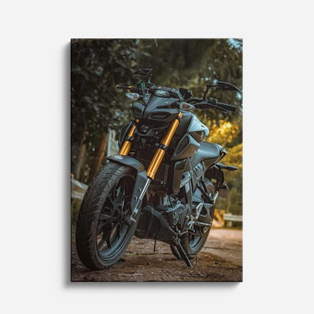 cuadro canvas vehículos scrambler naranja vista frontal vertical