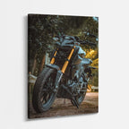 cuadro canvas vehículos scrambler naranja vista frontal vertical