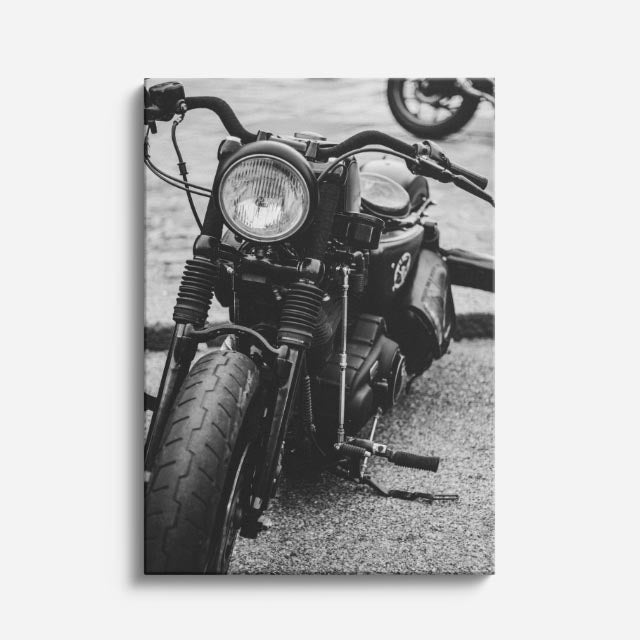 cuadro canvas vehículos chopper negra vista frontal oscura vertical