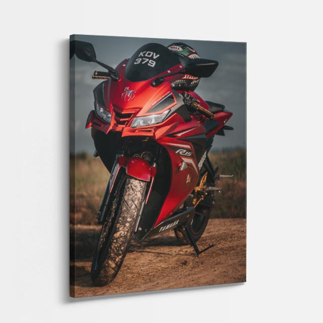 cuadro canvas vehículos superbike roja vista lateral vertical