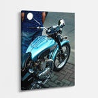 cuadro canvas vehículos chopper azul empedrado nocturno vertical