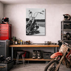 cuadro canvas vehículos chopper negra vista superior vertical