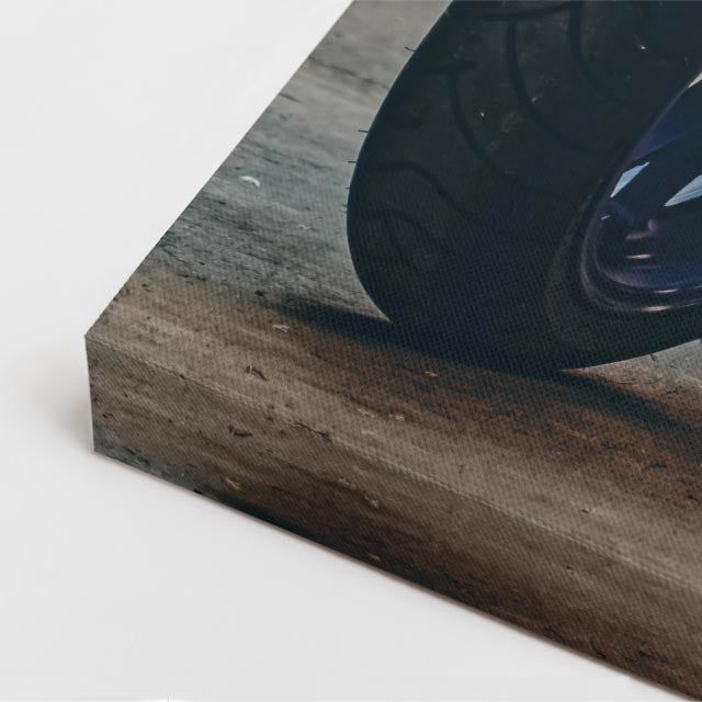 cuadro canvas vehículos scrambler negra madera rústica vertical