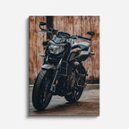 cuadro canvas vehículos scrambler negra madera rústica vertical