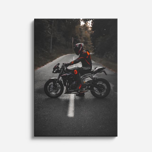 cuadro canvas vehículos naked negra carretera oscura vertical