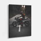cuadro canvas vehículos naked negra carretera oscura vertical