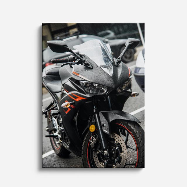 cuadro canvas vehículos ktm naranja frontal verde vertical