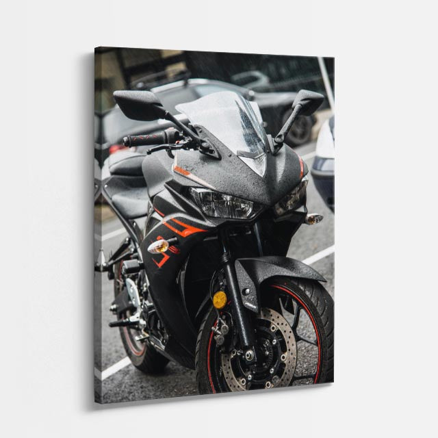 cuadro canvas vehículos ktm naranja frontal verde vertical