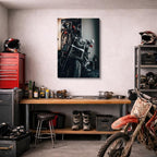 cuadro canvas vehículos chopper negra hojas otoño vertical