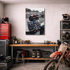 cuadro canvas vehículos piloto casco usa chopper vertical