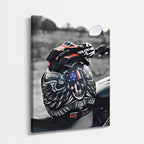 cuadro canvas vehículos piloto casco usa chopper vertical