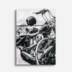 cuadro canvas vehículos chopper negra blanco y negro vertical