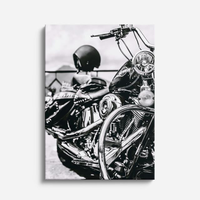 cuadro canvas vehículos chopper negra blanco y negro vertical