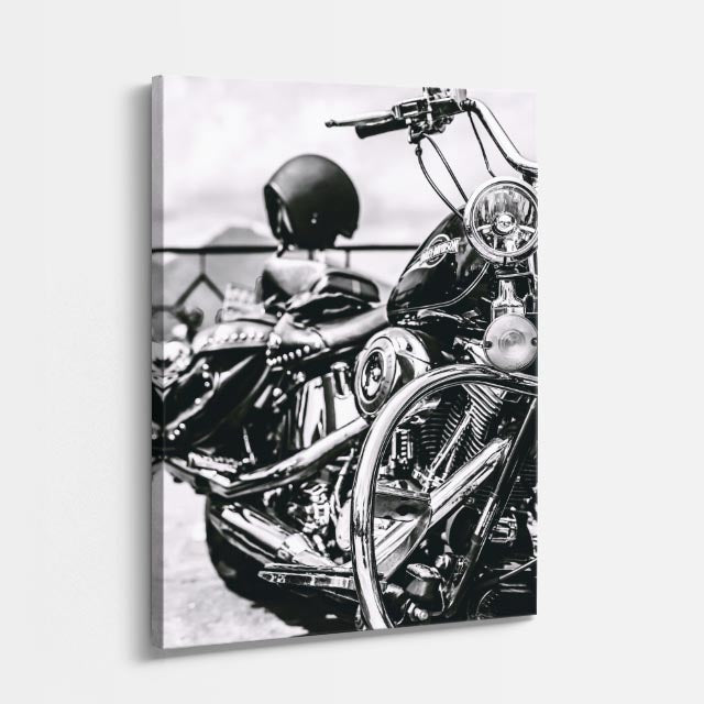 cuadro canvas vehículos chopper negra blanco y negro vertical