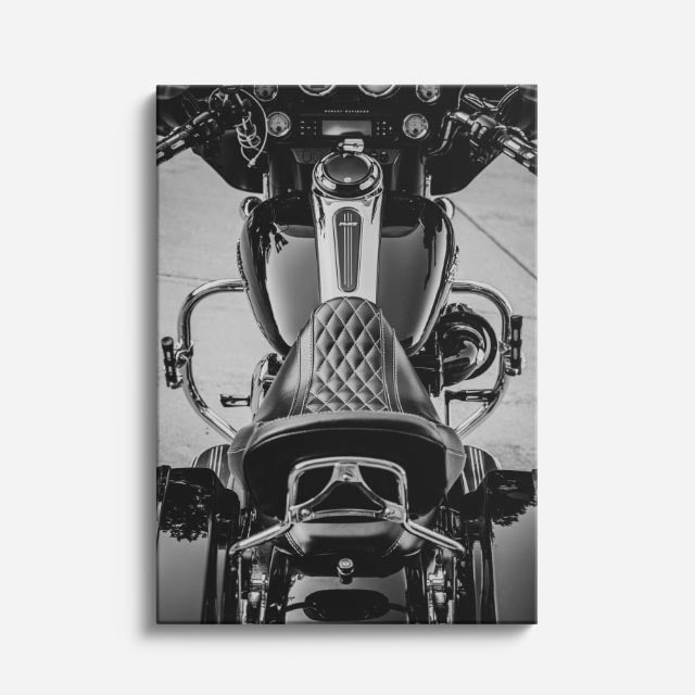 cuadro canvas vehículos chopper negra vista superior rota vertical