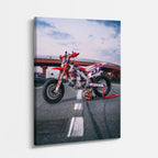 cuadro canvas vehículos enduro rojo carretera aérea vertical