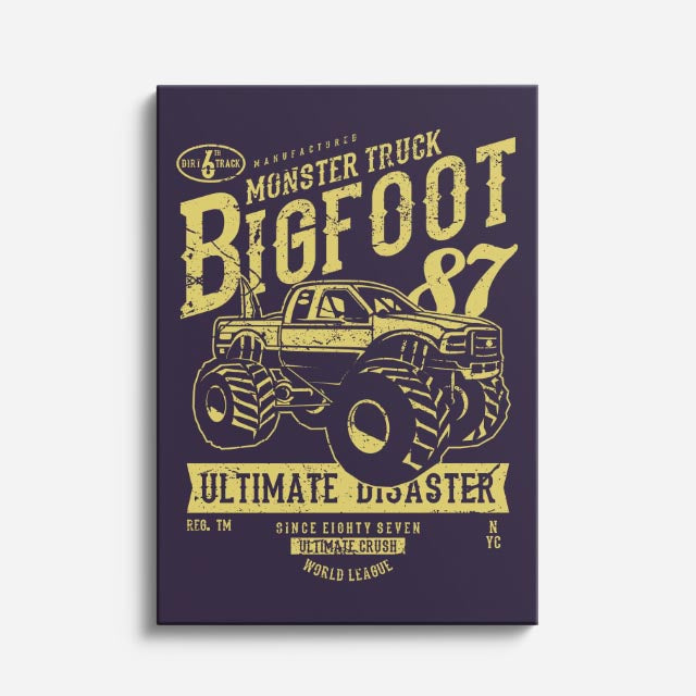 cuadro canvas vehículos bigfoot monster truck retro vertical