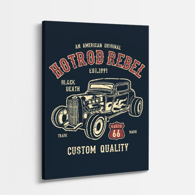cuadro canvas vehículos hotrod rebel póster vintage vertical