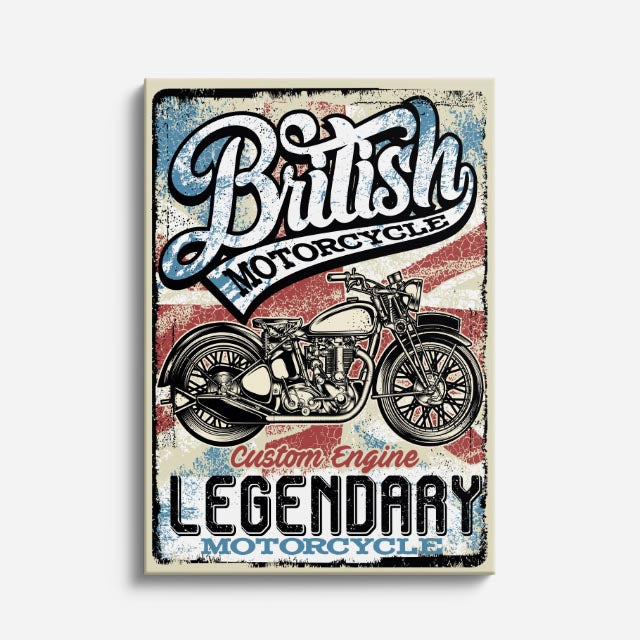 cuadro canvas vehículos british motorcycles legendario vertical