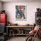 cuadro canvas vehículos british motorcycle birmingham vertical