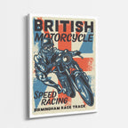cuadro canvas vehículos british motorcycle birmingham vertical