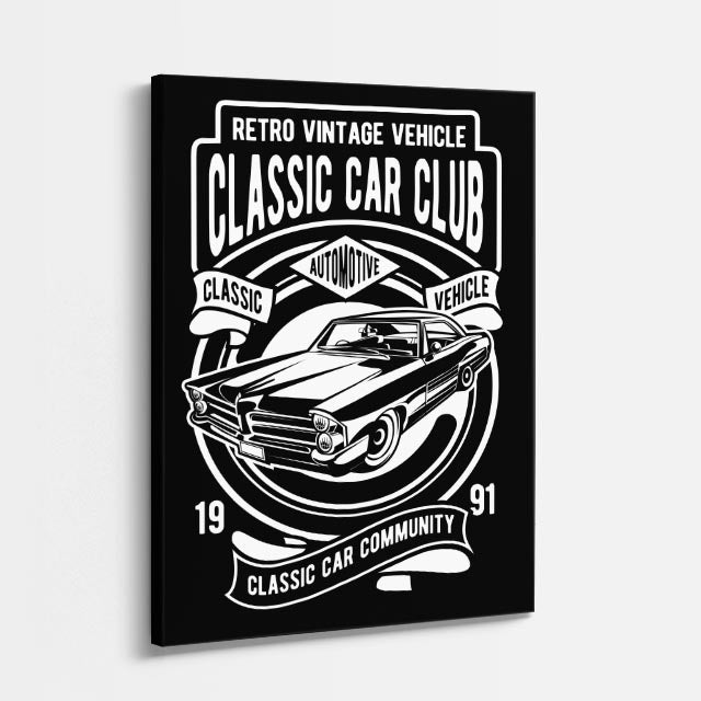 cuadro canvas vehículos classic car club vintage vertical