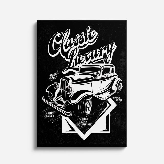 cuadro canvas vehículos classic luxury póster retro vertical