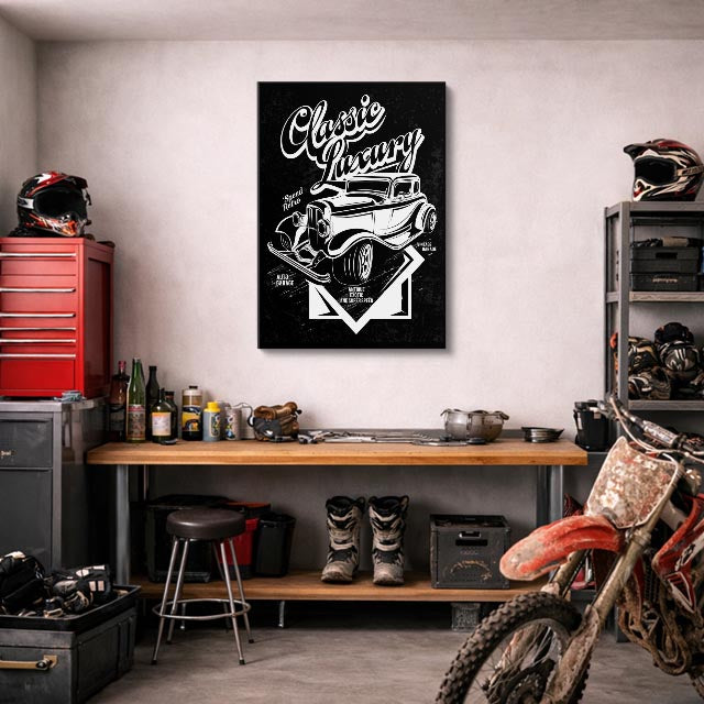 cuadro canvas vehículos classic luxury póster retro vertical