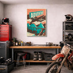 cuadro canvas vehículos adventure avión póster retro vertical