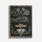 cuadro canvas vehículos classic garage póster oscuro vertical