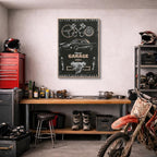 cuadro canvas vehículos classic garage póster oscuro vertical