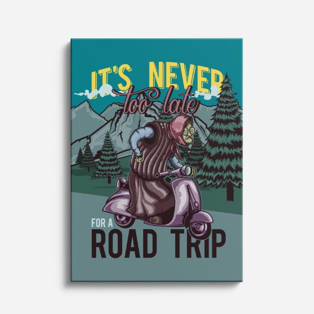 cuadro canvas vehículos road trip póster retro vertical