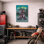cuadro canvas vehículos road trip póster retro vertical