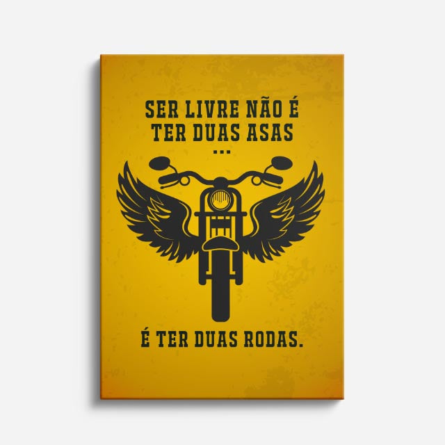 cuadro canvas vehículos ser libre dos ruedas amarillo vertical